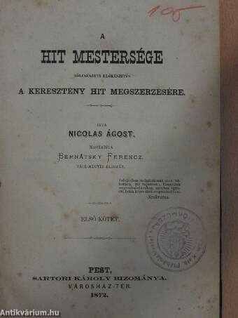 A hit mestersége I. (töredék)