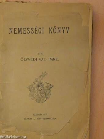 Nemességi könyv (rossz állapotú)