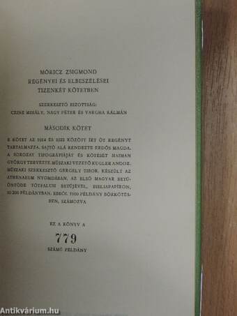 Móricz Zsigmond regényei és elbeszélései 1-12.