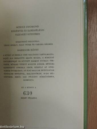 Móricz Zsigmond regényei és elbeszélései 1-12.