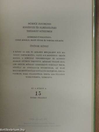 Móricz Zsigmond regényei és elbeszélései 1-12.