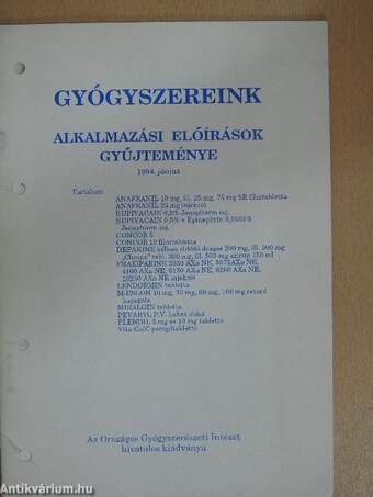 Gyógyszereink 1994. június