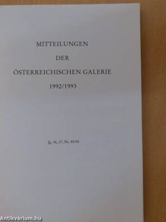 Mitteilungen der Österreichischen Galerie 1992/1993