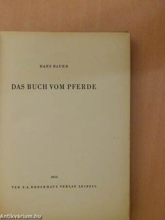 Das Buch vom Pferde