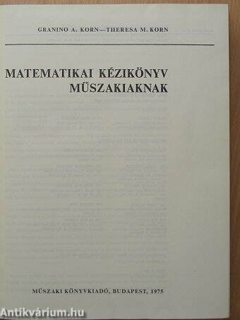 Matematika kézikönyv műszakiaknak