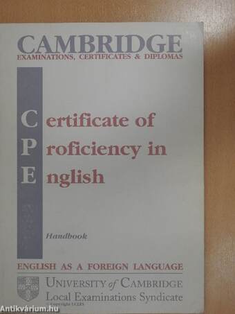 Certificate of Proficiency in English - Handbook