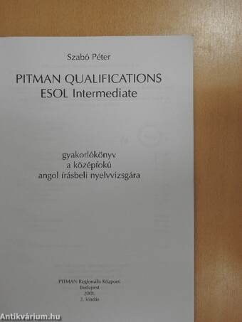 Pitman Qualifications ESOL - Intermediate