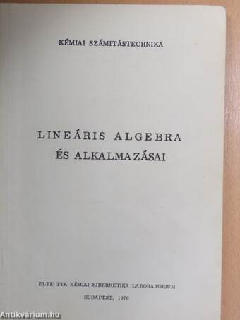 Lineáris algebra és alkalmazásai