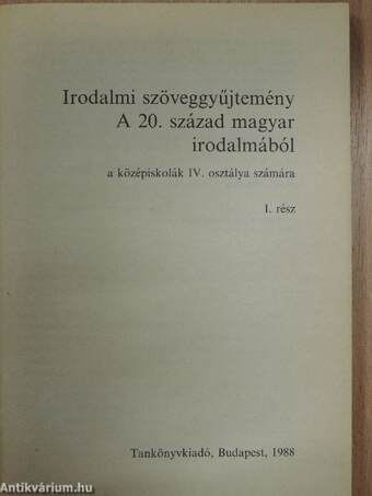 Irodalmi szöveggyűjtemény IV/II.