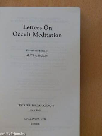 Letters on Occult Meditation