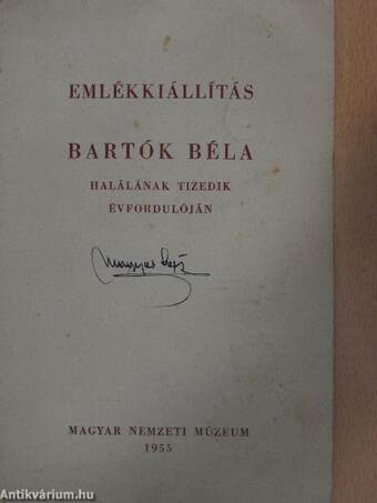 Emlékkiállítás Bartók Béla halálának tizedik évfordulóján
