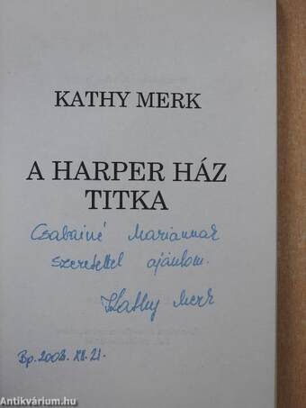 A Harper ház titka (dedikált példány)