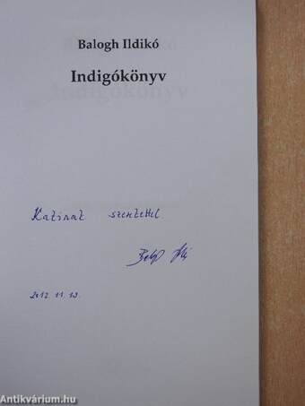 Indigókönyv (dedikált példány)