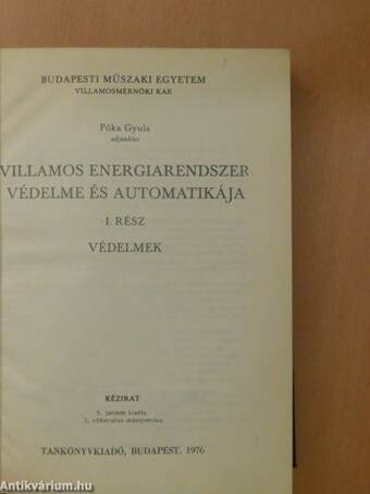 Villamos energiarendszer védelme és automatikája I./Villamosművek mérések