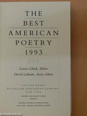 The Best American Poetry 1993