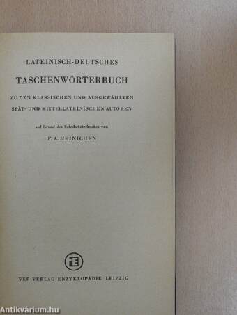 Lateinisch-deutsches taschenwörterbuch