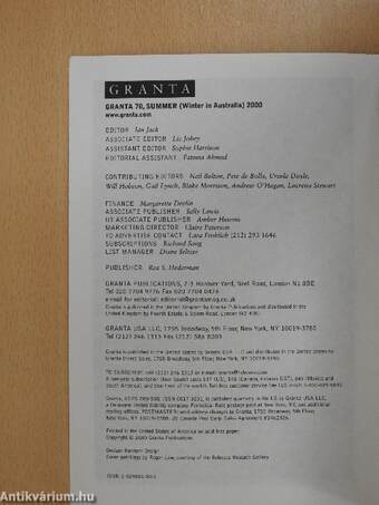 Granta - The Magazine of New Writing 70, Summer 2000