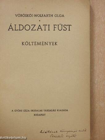 Áldozati füst (dedikált példány)