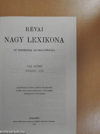 Révai nagy lexikona 8. (töredék)