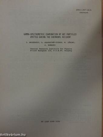 Gamma-spectrometric examination of hot particles emitted during the Chernobyl accident