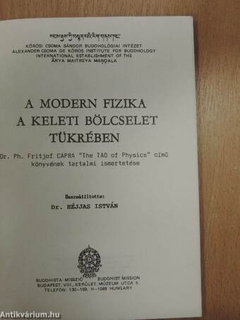 A modern fizika a keleti bölcselet tükrében