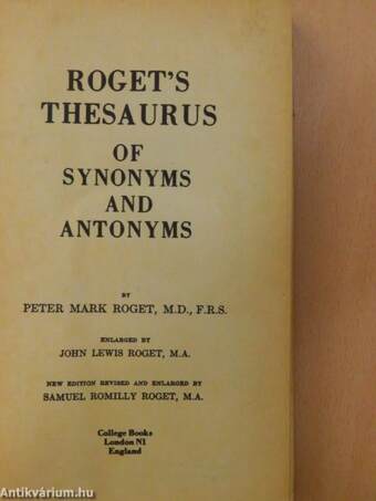 Roget's Thesaurus of Synonyms & Antonyms