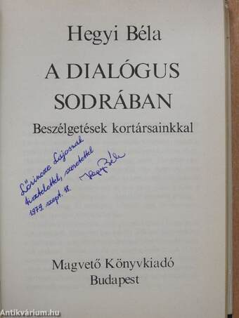 A dialógus sodrában (dedikált példány)