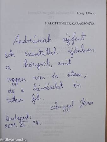 Halott ember karácsonya (dedikált példány)