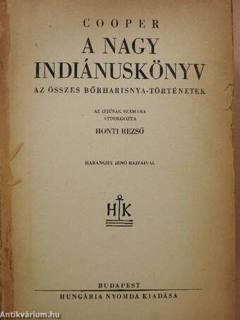 A nagy indiánus-könyv (rossz állapotú)