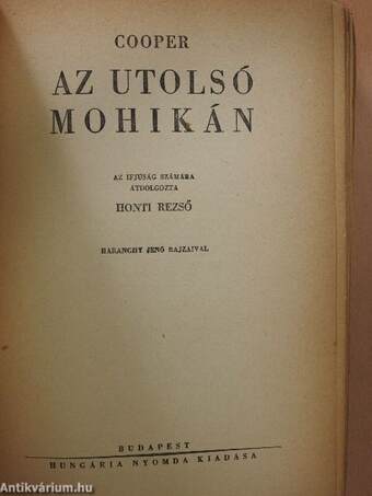 A nagy indiánus-könyv (rossz állapotú)