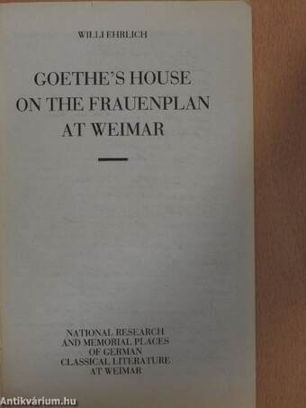 Goethe's house on the Frauenplan at Weimar