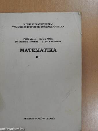 Matematika III.