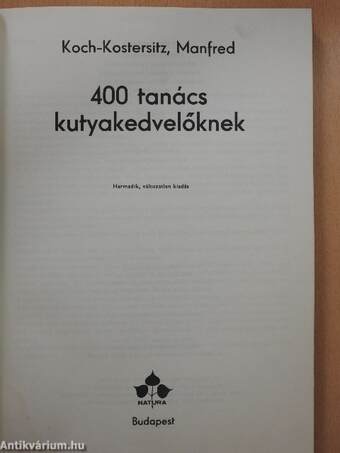 400 tanács kutyakedvelőknek