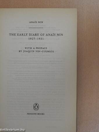 The Early Diary of Anais Nin