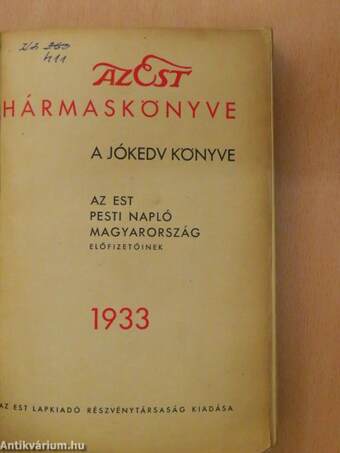 Az Est hármaskönyve 1933