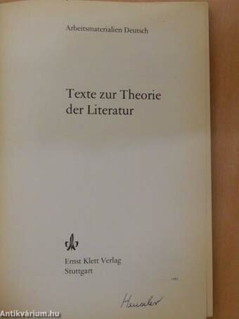 Texte zur Theorie der Literatur