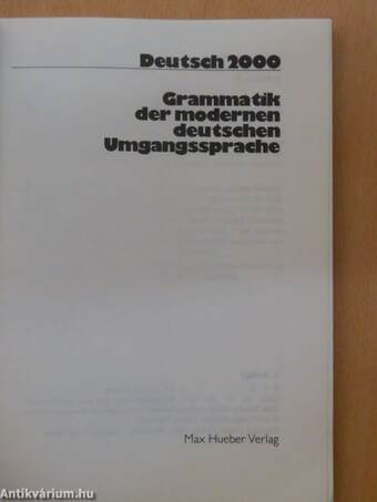 Grammatik der modernen deutschen Umgangssprache