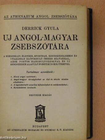 Derrick Gyula uj angol-magyar zsebszótára