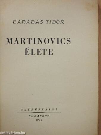 Martinovics élete