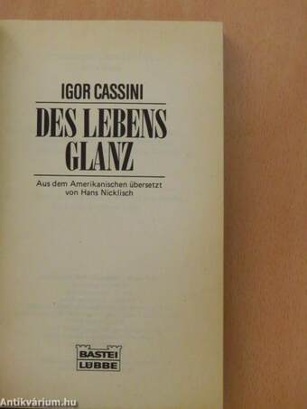 Des Lebens Glanz