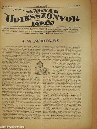 Magyar Uriasszonyok Lapja 1930. május 20.