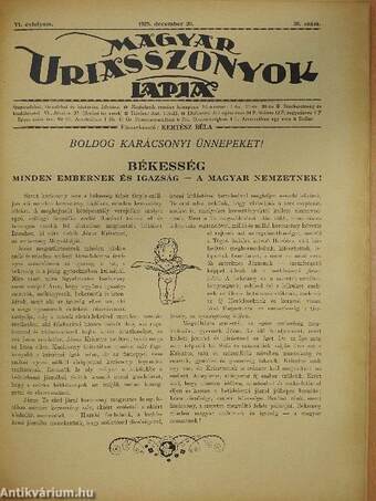 Magyar Uriasszonyok Lapja 1929. december 20.