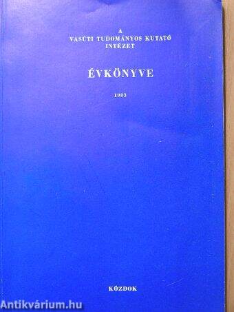 A Vasúti Tudományos Kutató Intézet évkönyve 1983