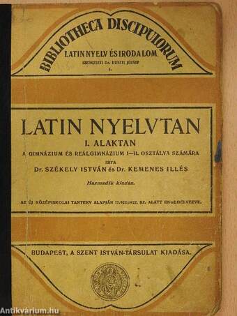 Latin nyelvtan I.