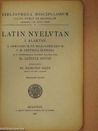 Latin nyelvtan I.