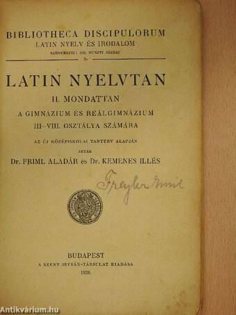 Latin nyelvtan II.