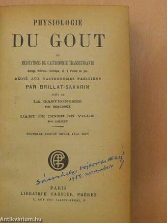 Physiologie du Gout 