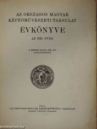 Az Országos Magyar Képzőművészeti Társulat Évkönyve az 1928. évre