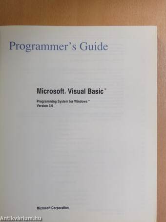 Microsoft Visual Basic Programmer's Guide