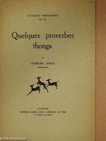 Quelques proverbes thonga